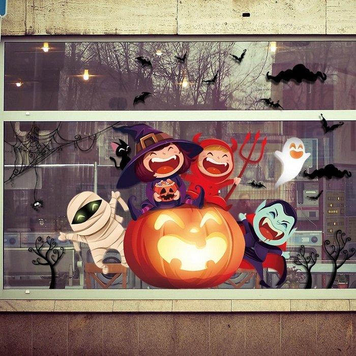 Decal dán tường halloween bí ngô đáng yêu