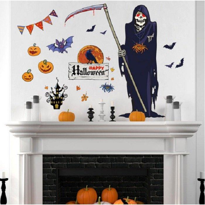 Decal dán tường halloween thần chết