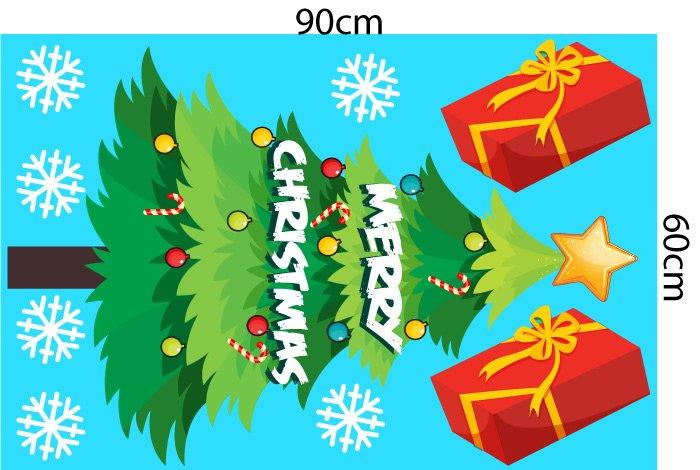 Decal trang trí noel combo bé vui giáng sinh