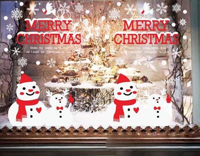 Cặp đôi người tuyết đón noel (nền trắng đục)