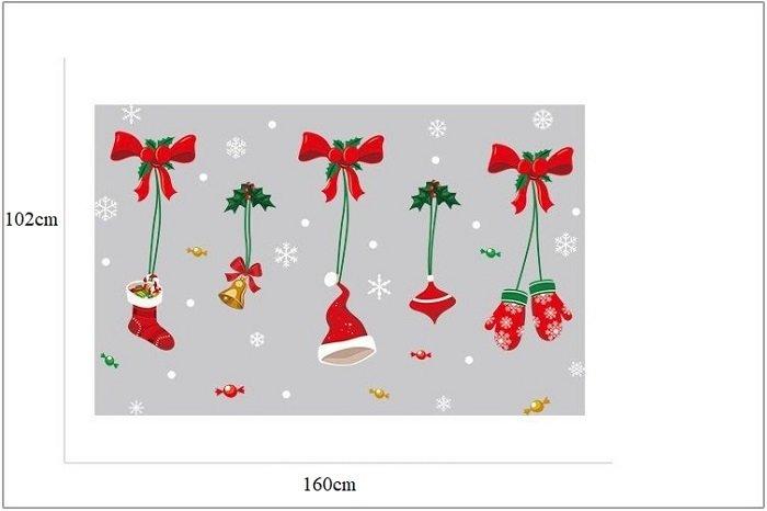Decal trang trí noel nơ đỏ găng tay