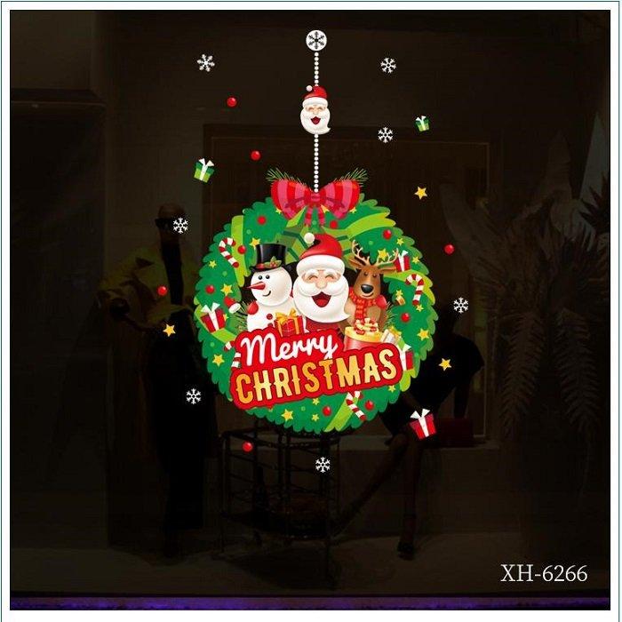 Decal trang trí noel 2 mặt vòng lá vọng giáng sinh