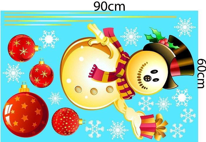 decal trang trí noel người tuyết và hộp quà 2