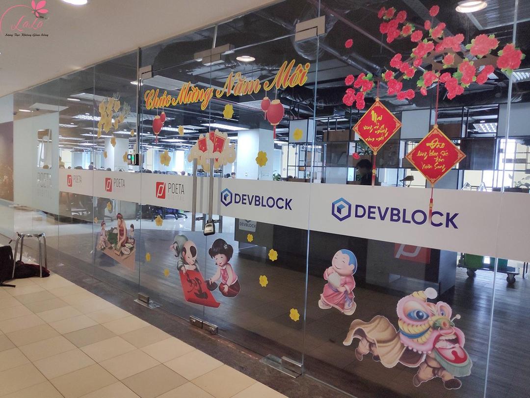 Combo decal trang trí tết phúc lộc thọ chúc năm mới