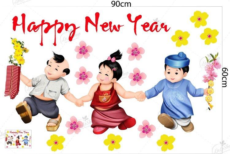 Decal bé đi hội xuân 3