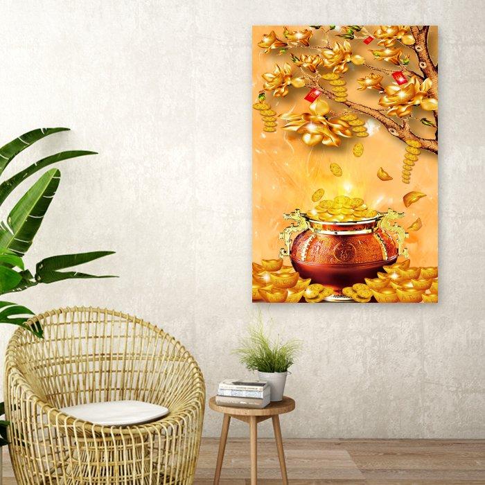 Tranh treo tường cây phát tài vàng