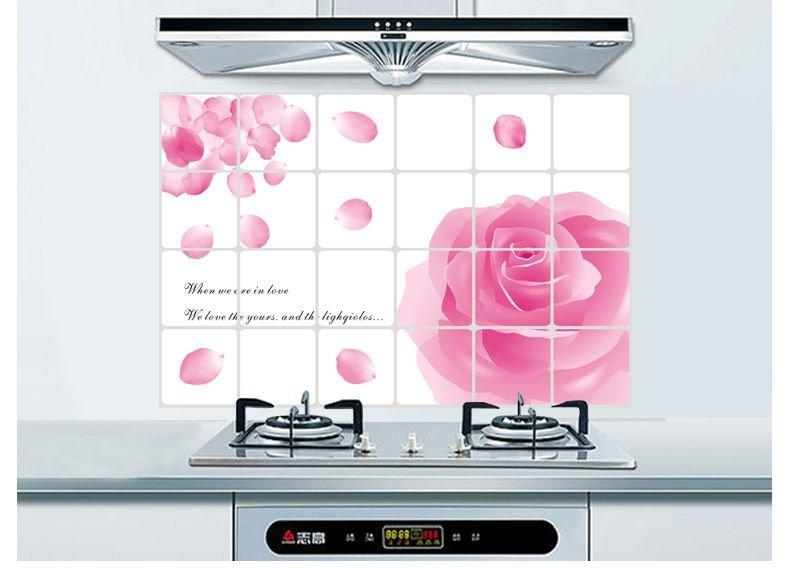 Dán bếp hoa hồng 2 size 60x90cm