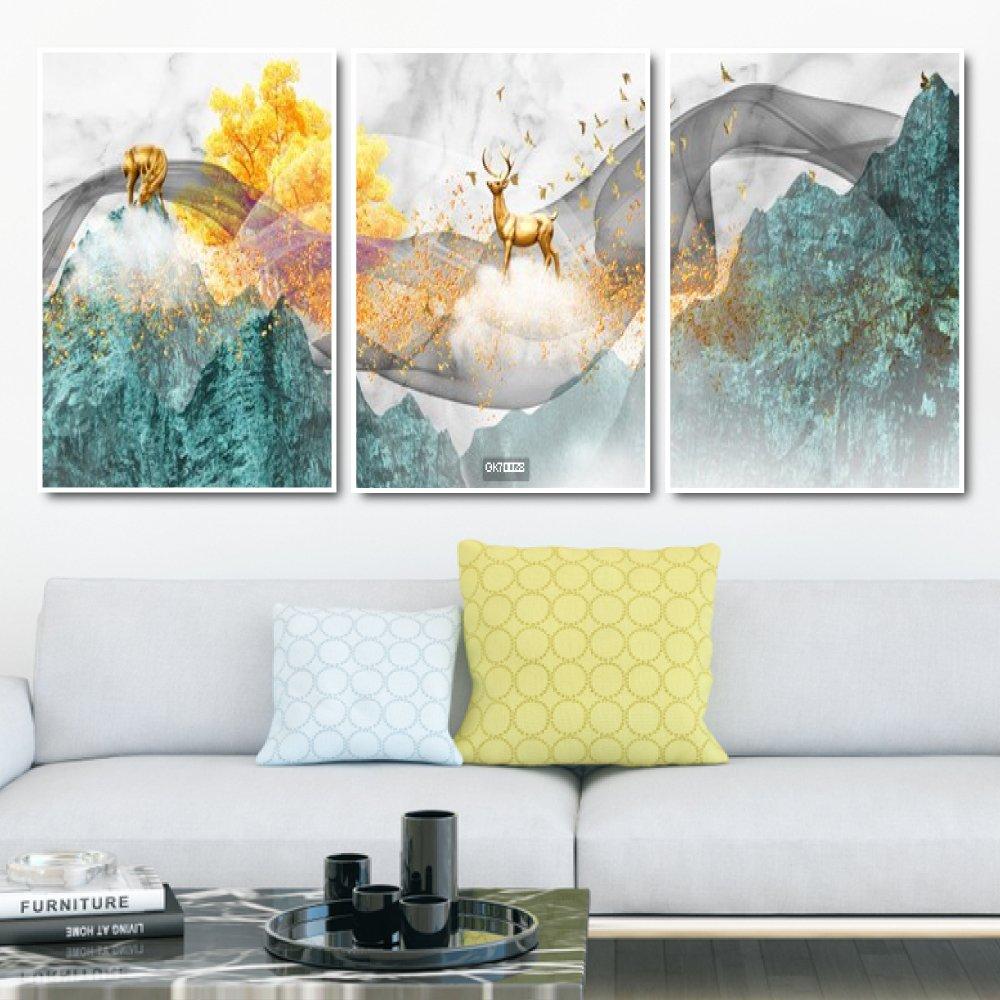 Tranh Canvas Treo Tường Hươu Vàng Vượt Ngân Hà