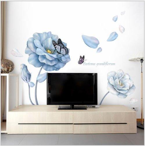 Decal dán tường hoa tím sặc sỡ