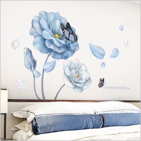 Decal dán tường hoa tím sặc sỡ