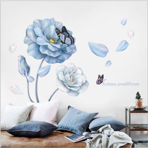 Decal dán tường hoa tím sặc sỡ