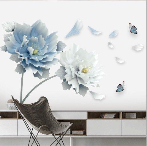 Decal dán tường hoa và bướm 4