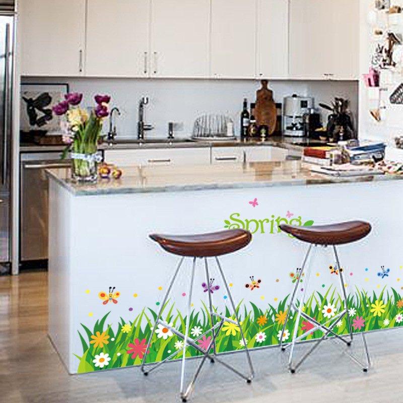 Decal chân tường hoa cỏ mùa xuân 3