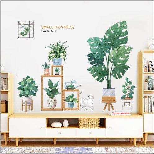 Decal dán tường góc cây xanh 2