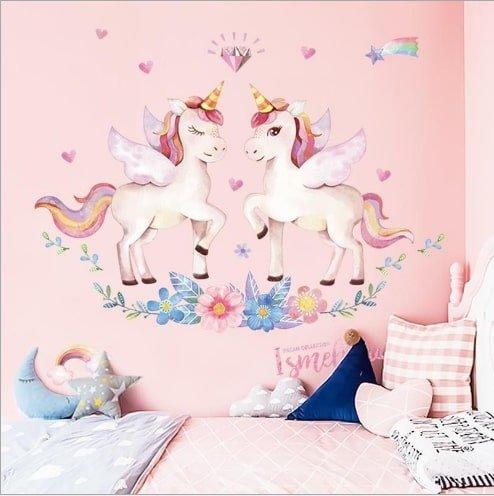 Decal dán tường kì lân hồng