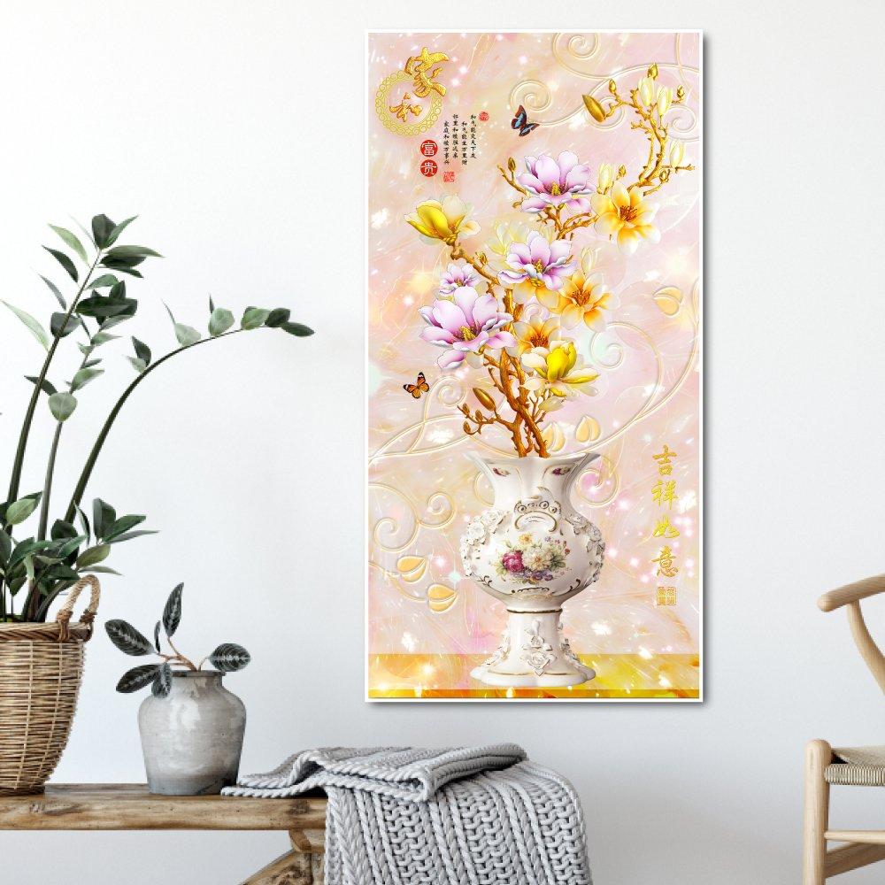 Tranh treo tường chậu hoa sứ vàng