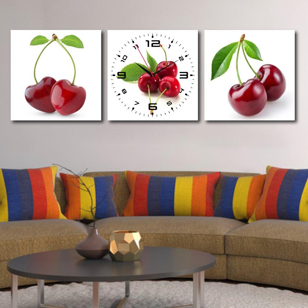 Tranh đồng hồ cherry 1