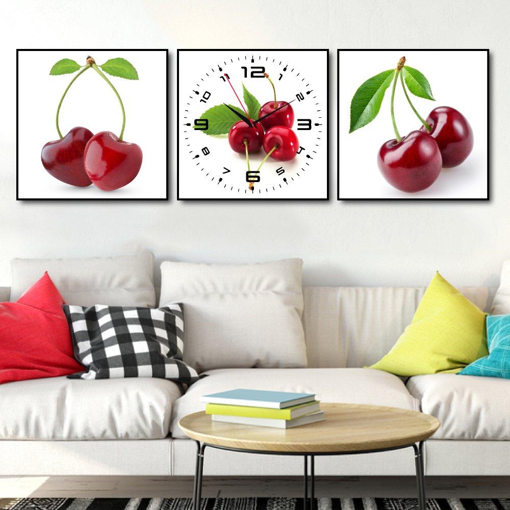 Tranh đồng hồ cherry 1