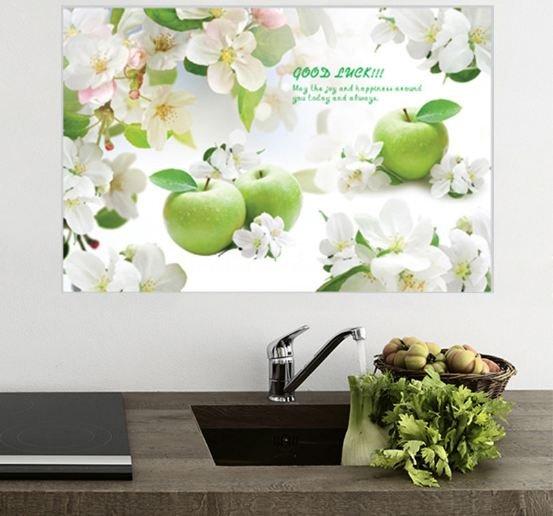 Decal dán bếp táo xanh