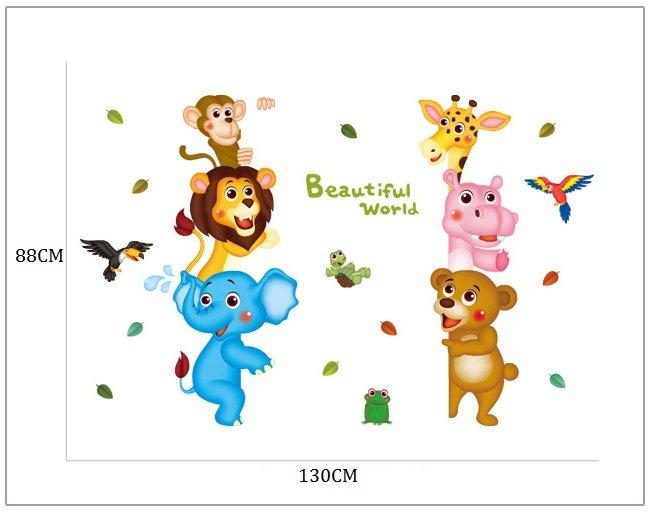 Decal dán tường vườn thú ngộ nghĩnh