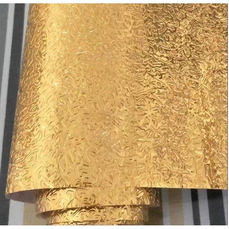 Decal dán bếp nhôm vàng hoa văn
