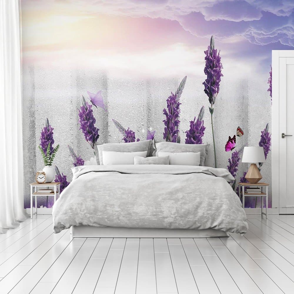 Tranh dán tường hoa lavender