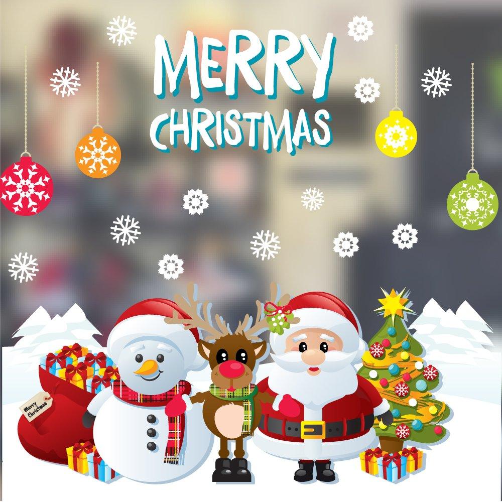 Decal trang trí ông già noel và những người bạn
