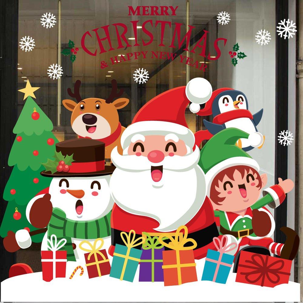 Decal trang trí ông già noel và những người bạn 2