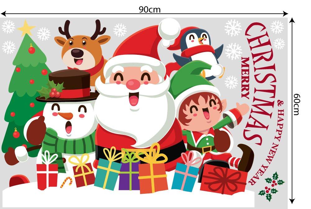 Decal trang trí ông già noel và những người bạn 2