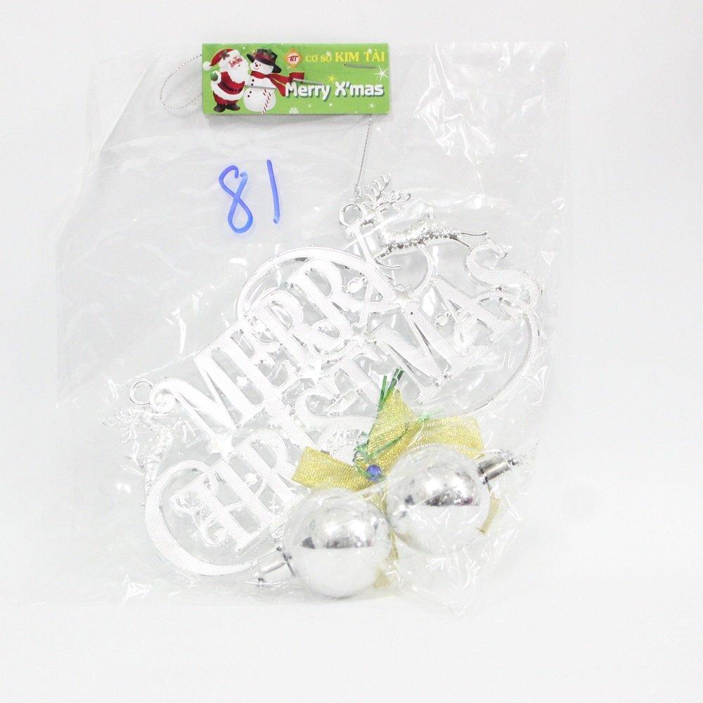 Đồ trang trí noel merry christmas và quả châu