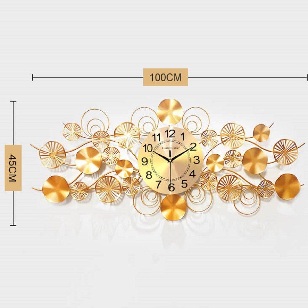 Đồng Hồ Treo Tường Đính Đá Nghệ Thuật Vàng
