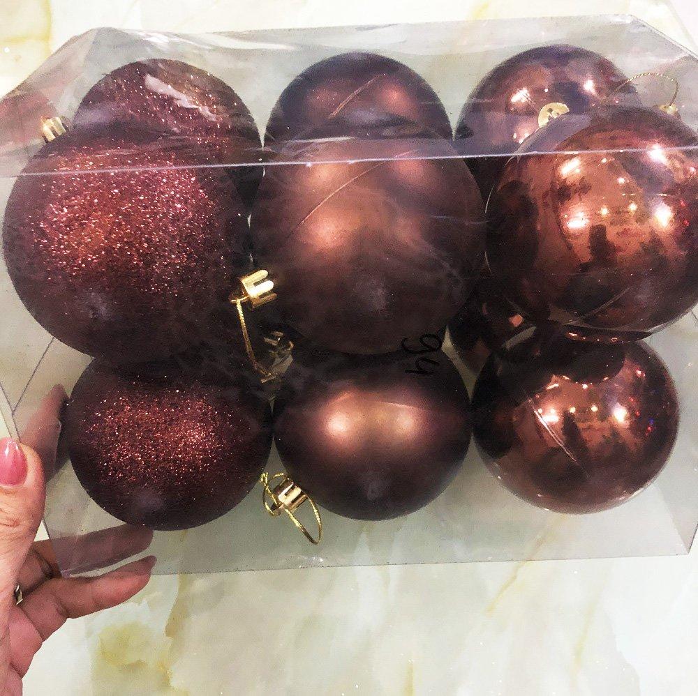 Đồ trang trí noel bộ 12 quả châu cao cấp size 8cm