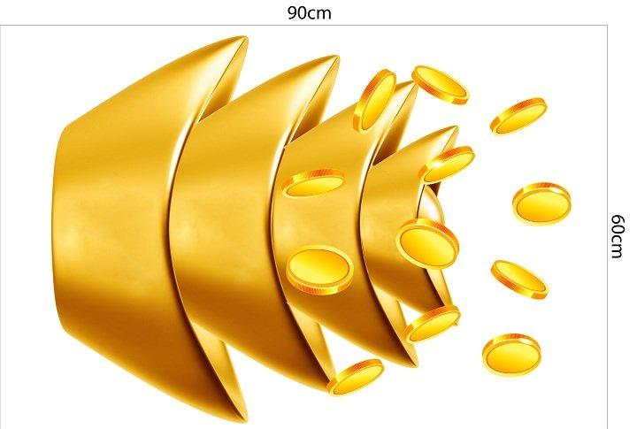 Decal trang trí tết thỏi vàng tài lộc