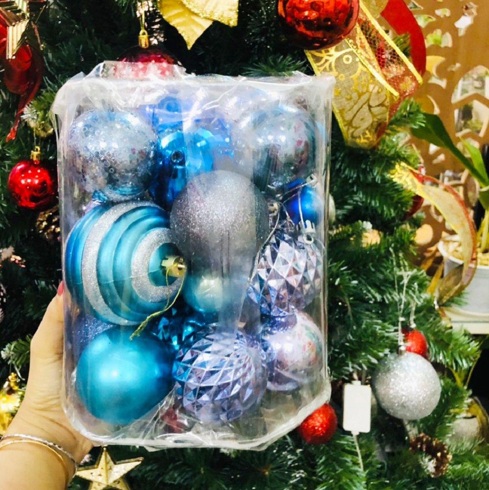 Hộp châu nhiều loại xanh dương trang trí noel