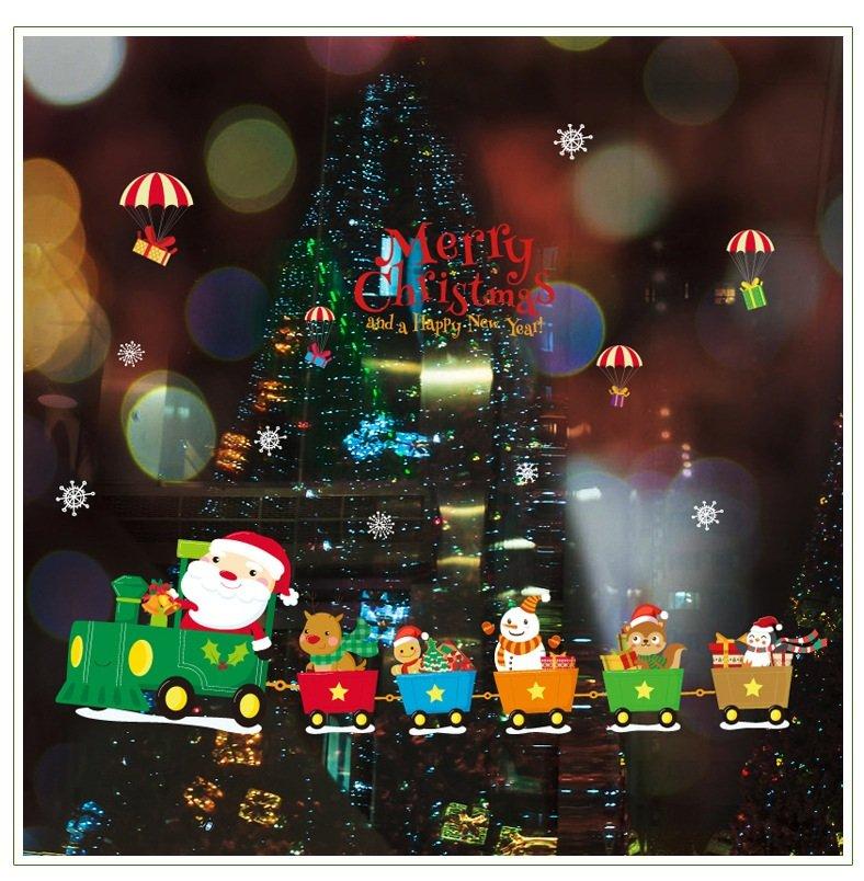 Decal trang trí noel xe lửa giáng sinh