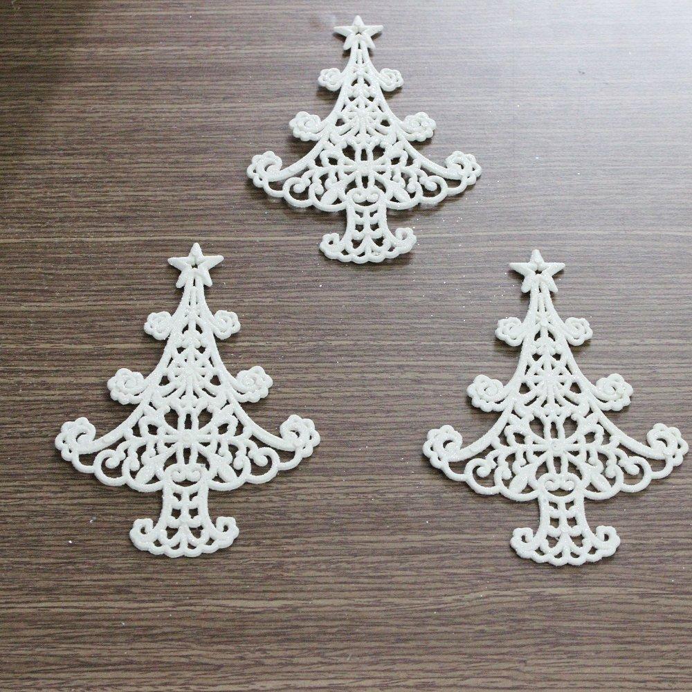 Bộ 3 cây thông nhựa trắng treo trang trí noel