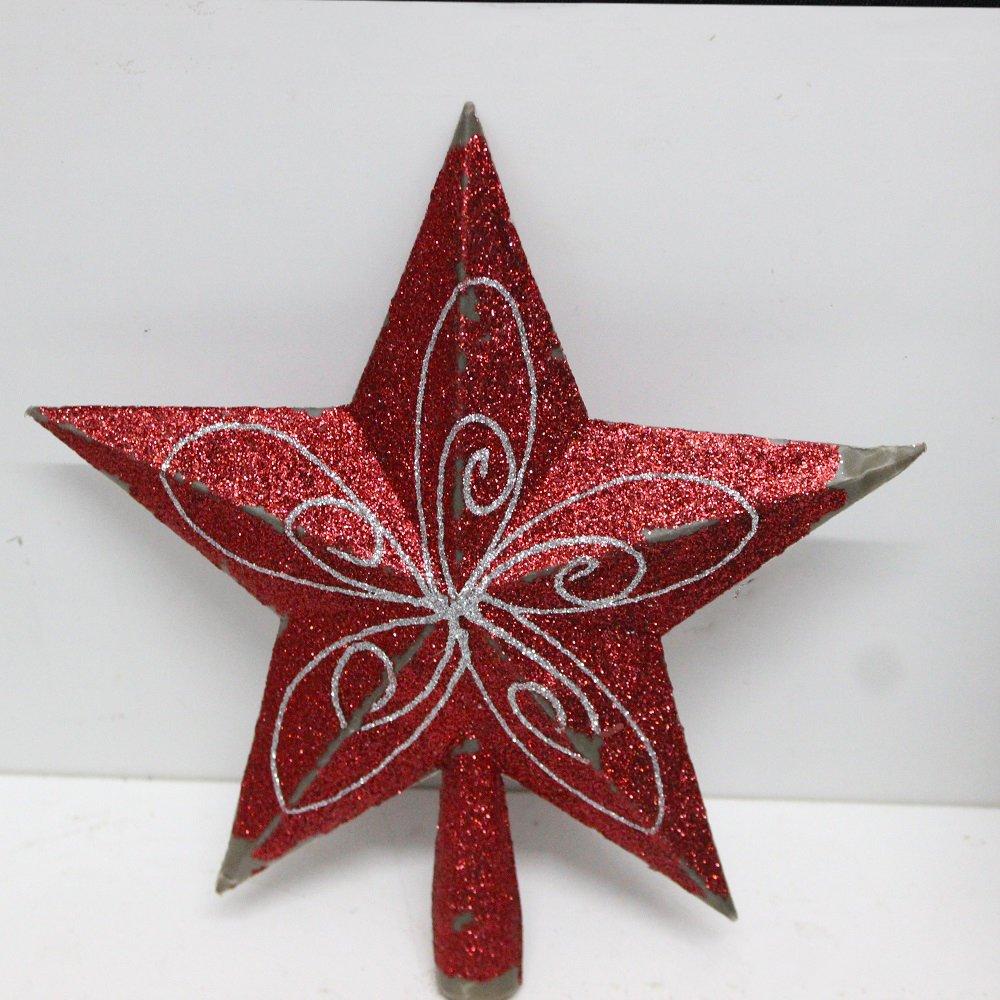 Ngôi sao đỉnh đỏ trang trí noel