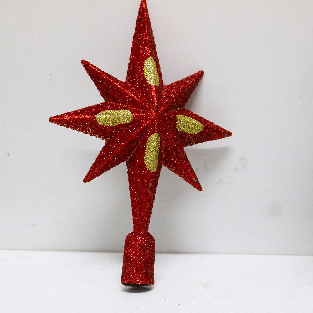 Ngôi sao đỏ họa tiết vàng trang trí noel