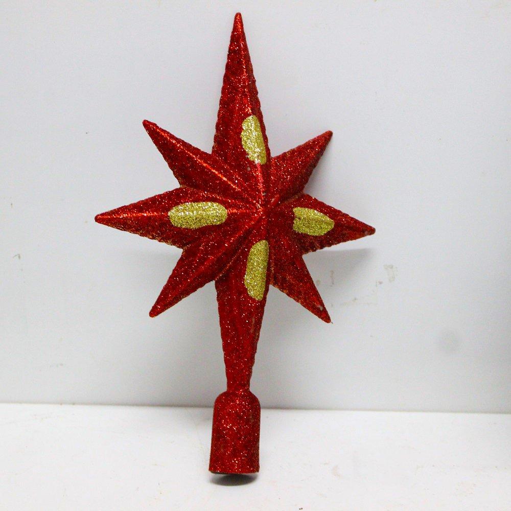 Ngôi sao đỏ họa tiết vàng trang trí noel