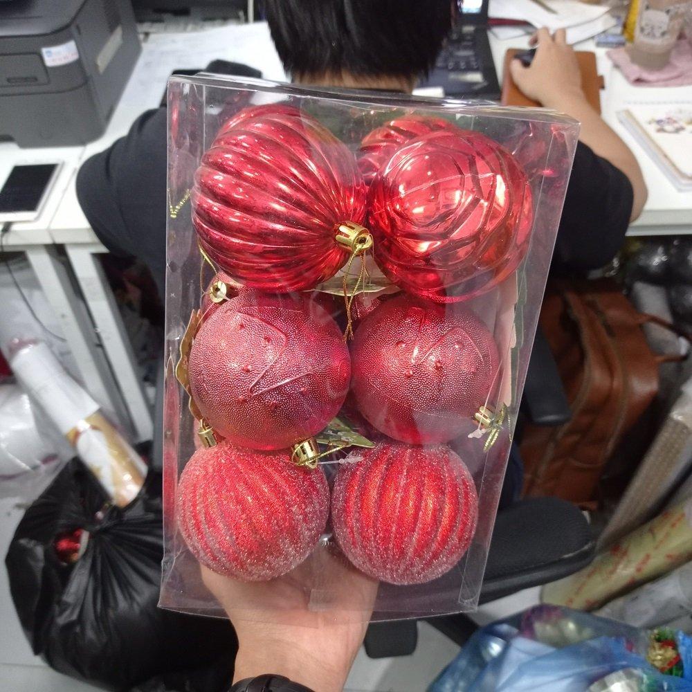 Hộp châu 12 quả nhiều loại châu trang trí noel
