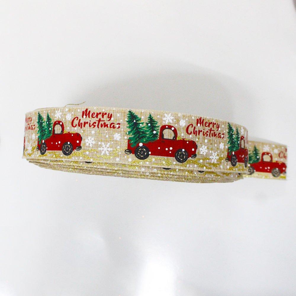 Cuộn ruy băng vải họa tiết trang trí noel