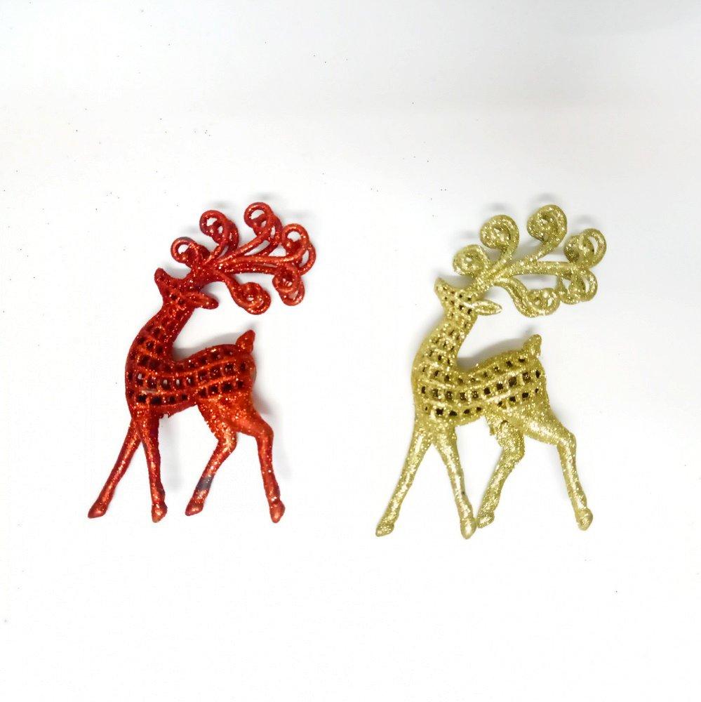 Cặp tuần lộc phủ kim tuyến treo trang trí noel