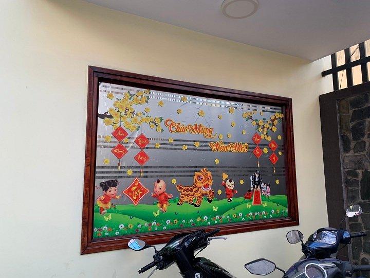 Combo decal trang trí cửa kính ngày tết bé chúc xuân Tân Sửu