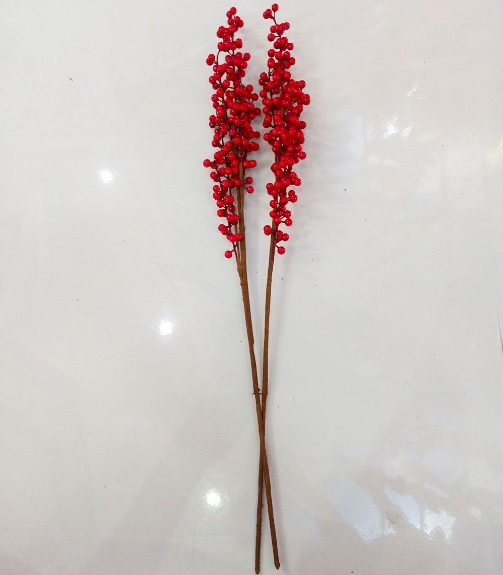 Cành đào đỏ không lá trang trí tết 70cm