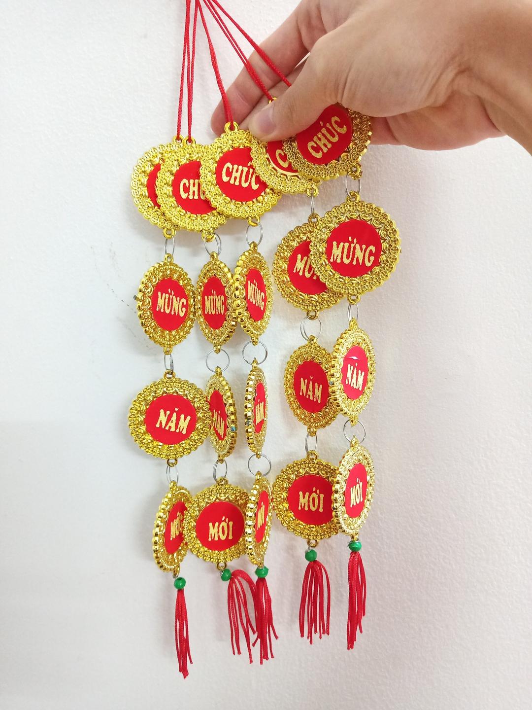 Dây lộc treo Đồng tiền vàng Chúc mừng năm mới 01
