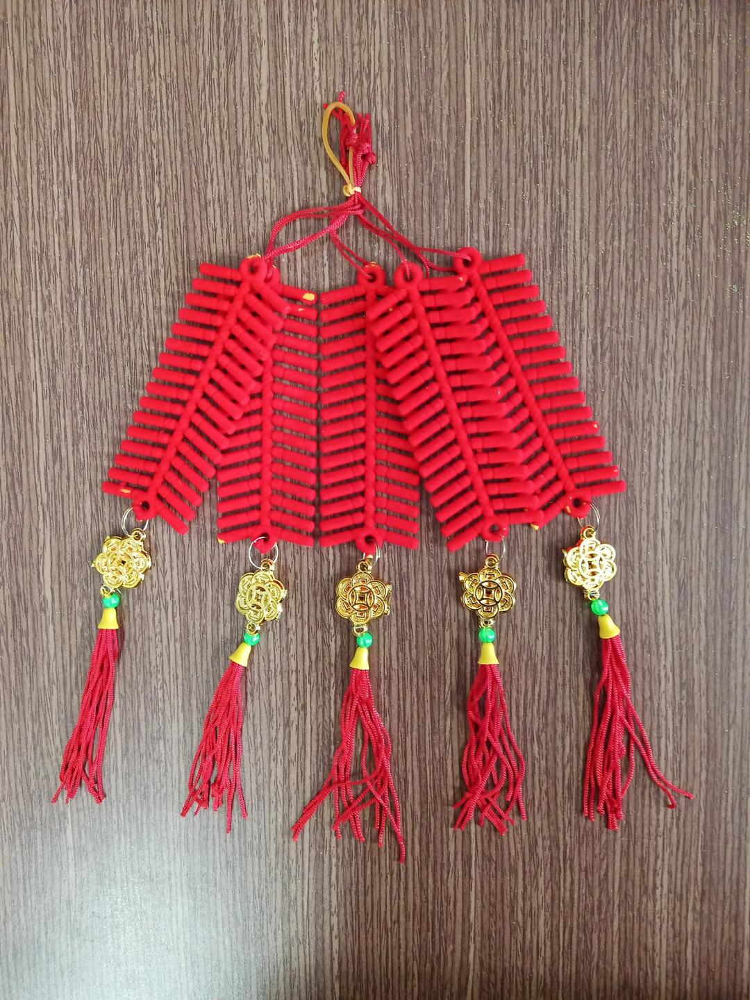 Lộc treo trang trí tết Pháo nhung đỏ và đồng tiền