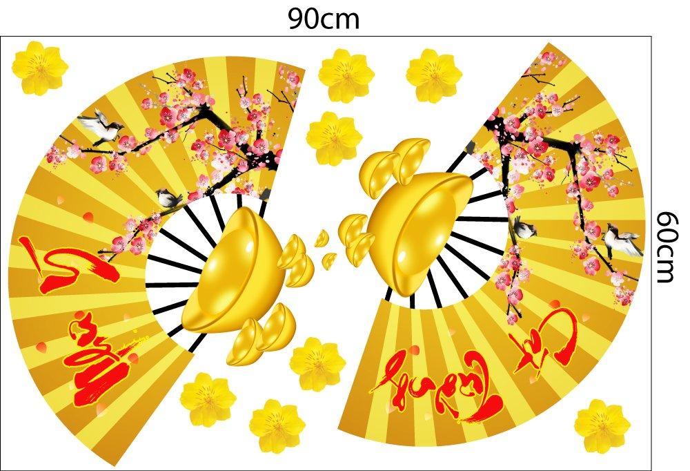 Combo decal trang trí Mai Đào Chúc mừng năm mới 09