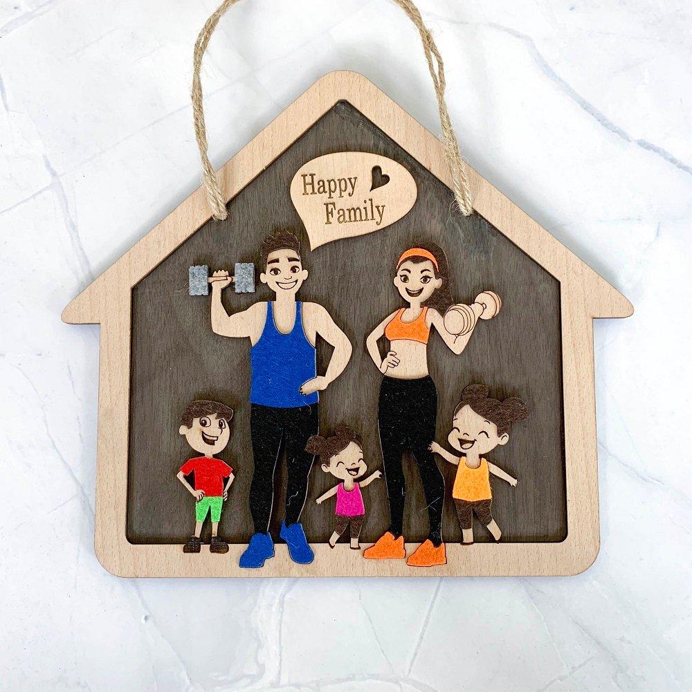 Bảng Treo Handmade Trang Trí Nhà happy family