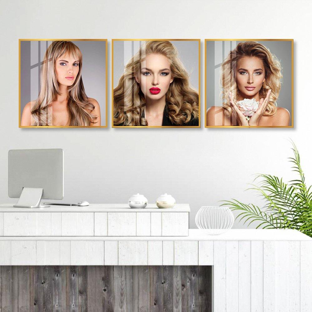 Bộ Tranh Treo Tường 3 Tấm Lady Hair - H524