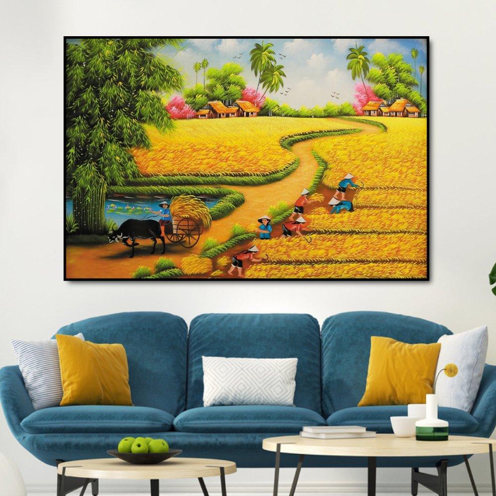 Tranh treo tường cảnh ruộng lúa